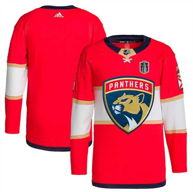 Mens Florida Panthers Blank Red 2024 Stanley Cup Final Patch Stitched Jersey Dzhi